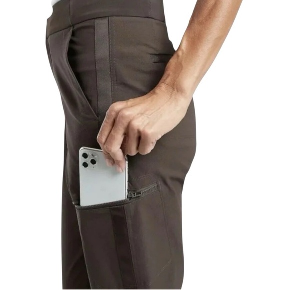 Athleta Wander Hybrid Pant Walnut Brown Ribbon Trim Ankle Pants Women's Size 6 - Picture 8 of 12